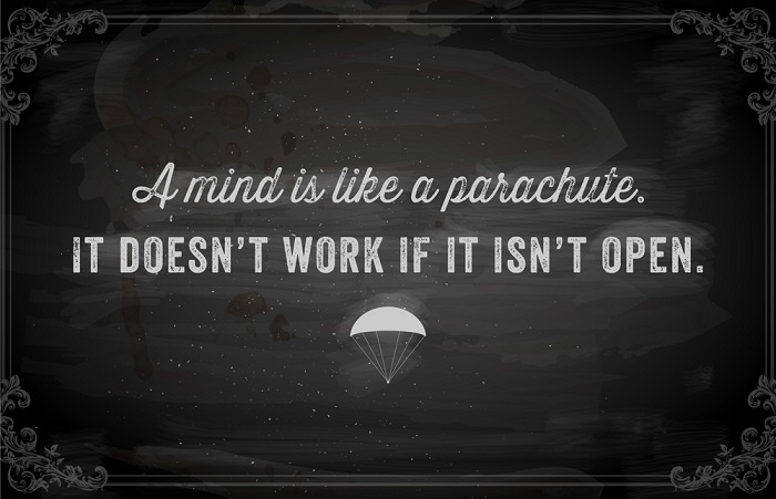 Quote Typographical Background, vector design. "A mind is like a