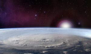 Sunrise over hurricane