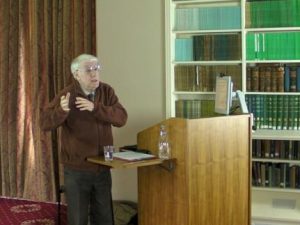Howard Jones lecturing on Alfred Russel Wallace, at Lampeter